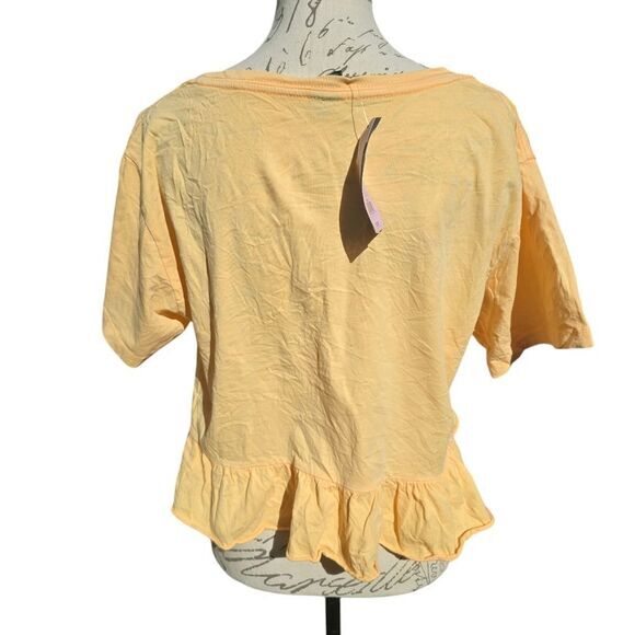 Wild Fable -1680 NWT Peplum Crop Top in Light Orange Medium - Picture 4 of 7
